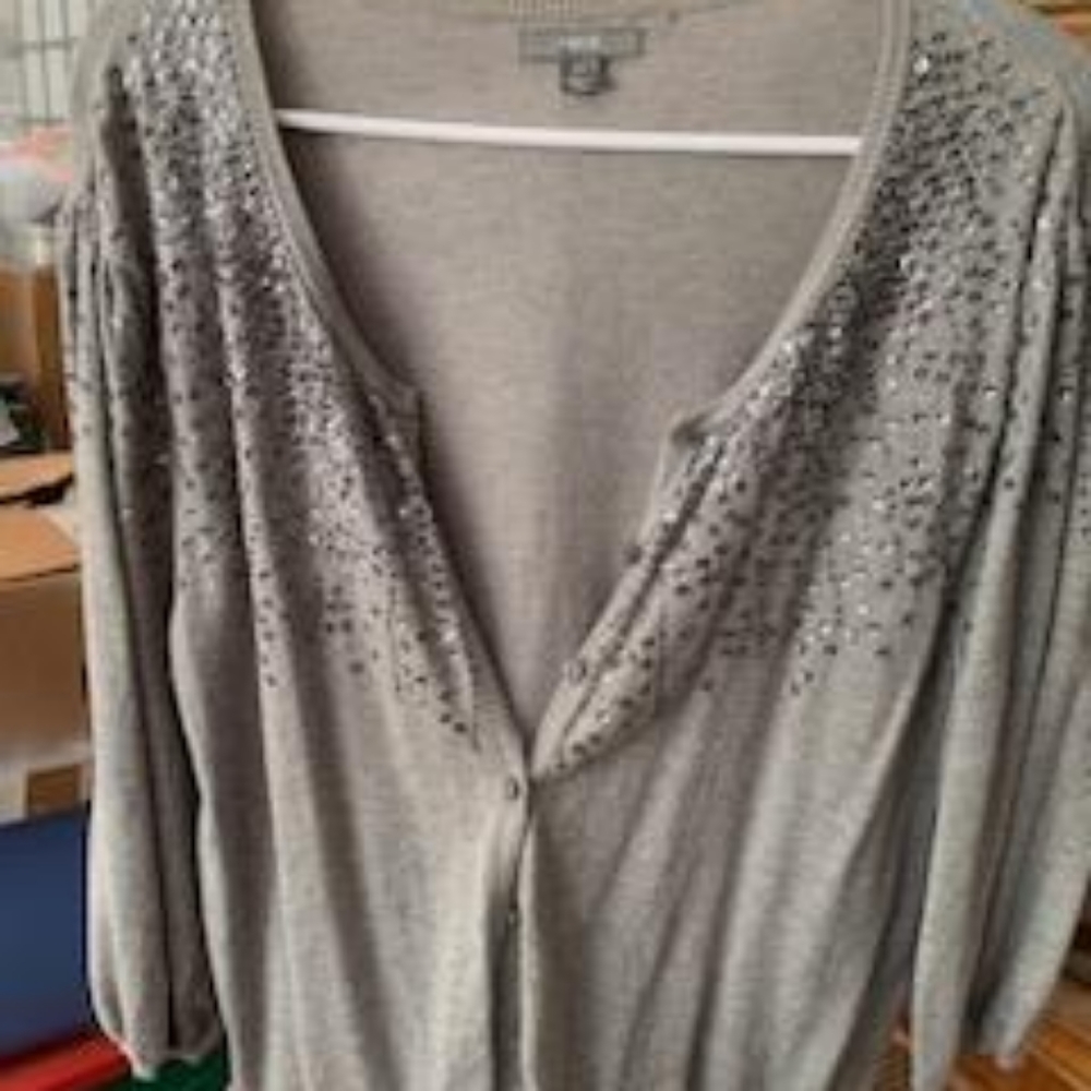 Womens gray cardigan sweater
